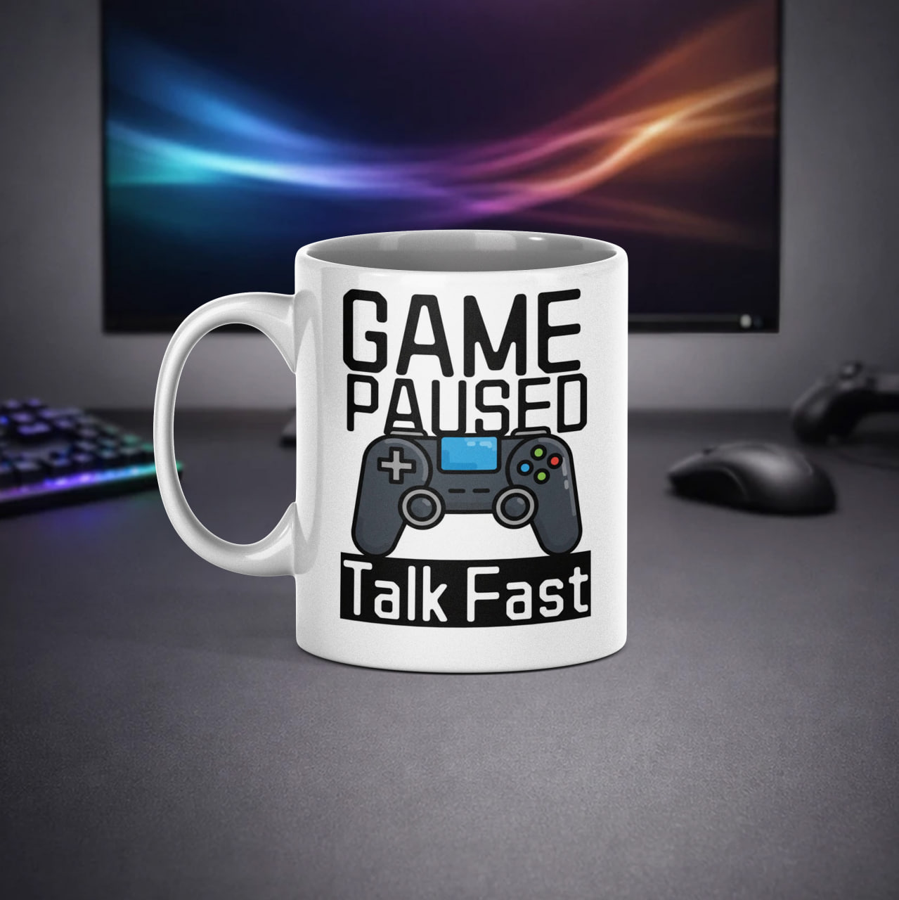 ماگ سرامیکی گیمینگ GAME PAUSED – TALK FAST