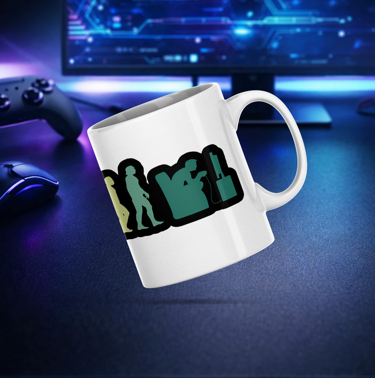 ماگ سرامیکی گیمینگ طرح تکامل گیمر Evolution of Gamer (5)
