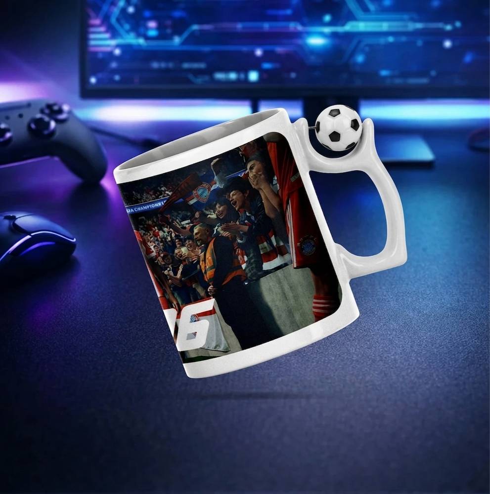 ماگ سرامیکی FC26 گیمینگ با دسته فوتبالی