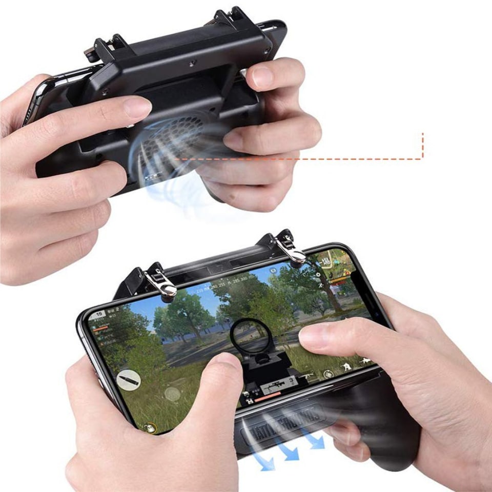 دسته بازی فن‌دار PUBG موبایل مدل SR با پاوربانک 2000 میلی‌آمپر