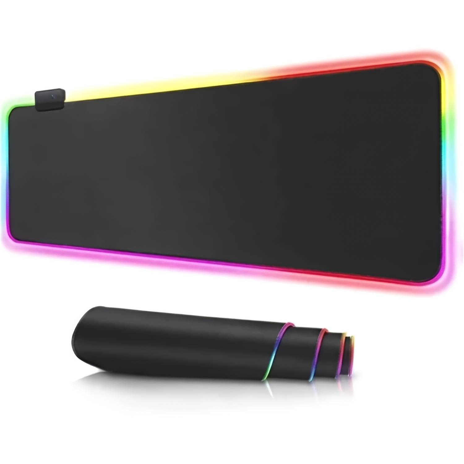 ماوس پد گیمینگ RGB مدل RGB-01 ابعاد 80x30 سانتی متر روی میز گیمینگ