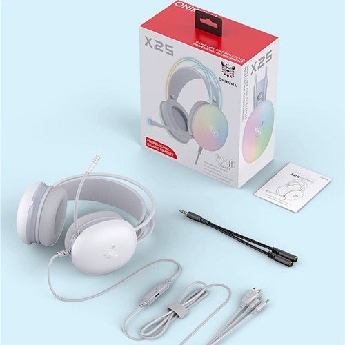 هدست گیمینگ Onikuma X25 RGB با میکروفون و طراحی حرفه‌ای