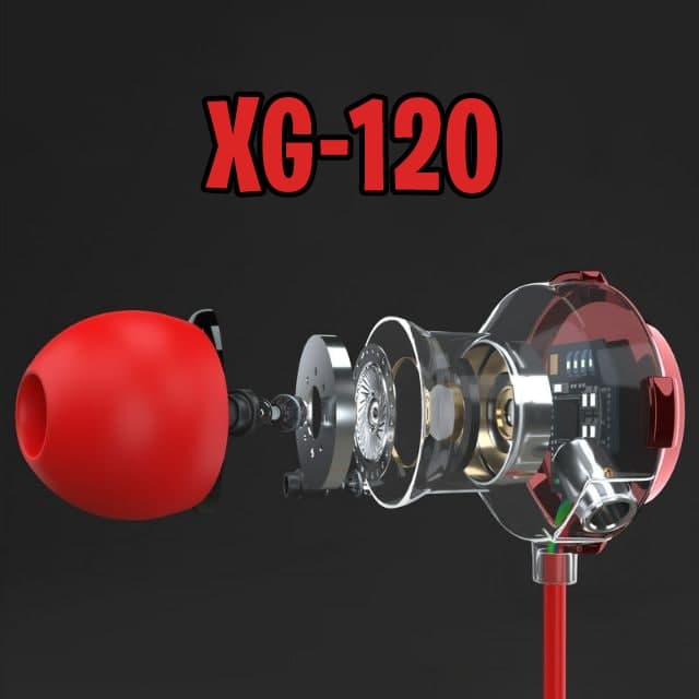 هندزفری گیمینگ با سیم مدل XG‑120 قرمز مشکی مخصوص پابجی